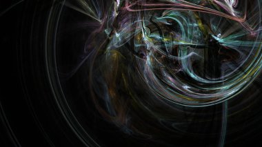 Fantezi kaotik renkli fraktal desen. Soyut Fraktal şekiller. 3D render resimde arka plan veya duvar kağıdı.
