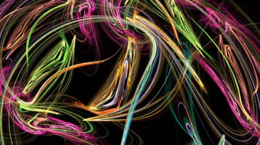 Fantezi kaotik renkli fraktal desen. Soyut Fraktal şekiller. 3D render resimde arka plan veya duvar kağıdı.