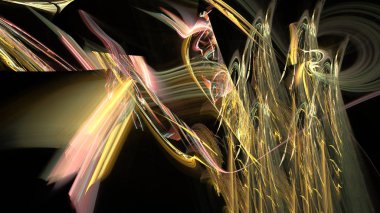 Fantezi kaotik renkli fraktal desen. Soyut Fraktal şekiller. 3D render resimde arka plan veya duvar kağıdı.