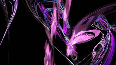 Fantezi kaotik renkli fraktal desen. Soyut Fraktal şekiller. 3D render resimde arka plan veya duvar kağıdı.