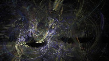 Fantezi kaotik renkli fraktal desen. Soyut Fraktal şekiller. 3D render resimde arka plan veya duvar kağıdı.