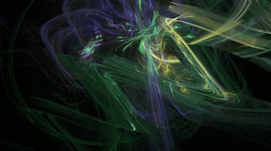 Fantezi kaotik renkli fraktal desen. Soyut Fraktal şekiller. 3D render resimde arka plan veya duvar kağıdı.