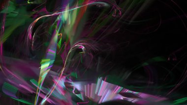 Fantezi kaotik renkli fraktal desen. Soyut Fraktal şekiller. 3D render resimde arka plan veya duvar kağıdı.