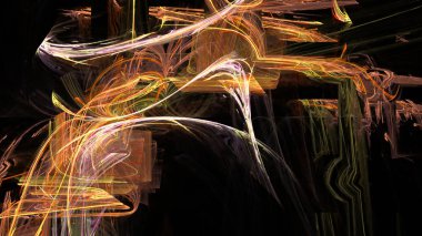 Fantezi kaotik renkli fraktal desen. Soyut Fraktal şekiller. 3D render resimde arka plan veya duvar kağıdı.