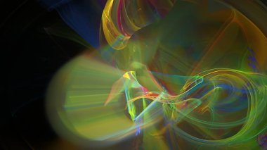 Fantezi kaotik renkli fraktal desen. Soyut Fraktal şekiller. 3D render resimde arka plan veya duvar kağıdı.