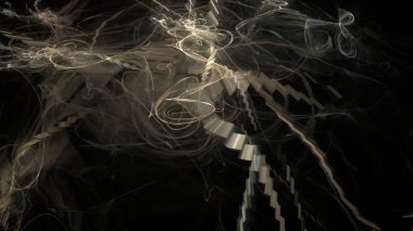 Fantezi kaotik renkli fraktal desen. Soyut Fraktal şekiller. 3D render resimde arka plan veya duvar kağıdı.