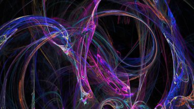 Fantezi kaotik renkli fraktal desen. Soyut Fraktal şekiller. 3D render resimde arka plan veya duvar kağıdı.