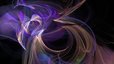 Fantezi kaotik renkli fraktal desen. Soyut Fraktal şekiller. 3D render resimde arka plan veya duvar kağıdı.