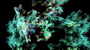 Fantezi kaotik renkli fraktal desen. Soyut Fraktal şekiller. 3D render resimde arka plan veya duvar kağıdı.