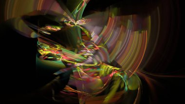 Fantezi kaotik renkli fraktal desen. Soyut Fraktal şekiller. 3D render resimde arka plan veya duvar kağıdı.