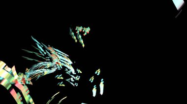 Fantezi kaotik renkli fraktal desen. Soyut Fraktal şekiller. 3D render resimde arka plan veya duvar kağıdı.