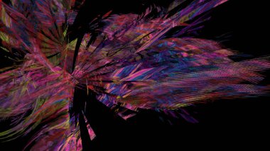 Fantezi kaotik renkli fraktal desen. Soyut Fraktal şekiller. 3D render resimde arka plan veya duvar kağıdı.