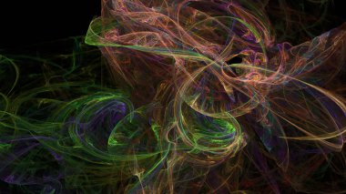 Fantezi kaotik renkli fraktal desen. Soyut Fraktal şekiller. 3D render resimde arka plan veya duvar kağıdı.