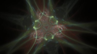 Fantezi kaotik renkli fraktal desen. Soyut Fraktal şekiller. 3D render resimde arka plan veya duvar kağıdı.