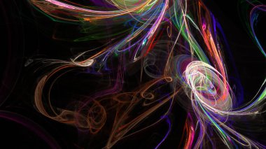 Fantezi kaotik renkli fraktal desen. Soyut Fraktal şekiller. 3D render resimde arka plan veya duvar kağıdı.