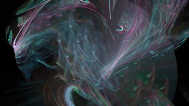 Fantezi kaotik renkli fraktal desen. Soyut Fraktal şekiller. 3D render resimde arka plan veya duvar kağıdı.