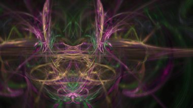 Fantezi kaotik renkli fraktal desen. Soyut Fraktal şekiller. 3D render resimde arka plan veya duvar kağıdı.