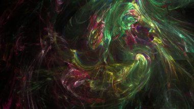 Fantezi kaotik renkli fraktal desen. Soyut Fraktal şekiller. 3D render resimde arka plan veya duvar kağıdı.