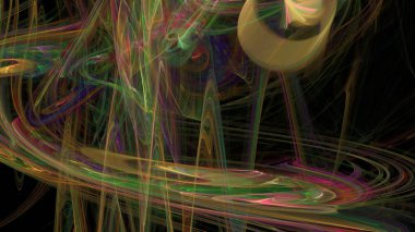 Fantezi kaotik renkli fraktal desen. Soyut Fraktal şekiller. 3D render resimde arka plan veya duvar kağıdı.