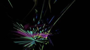 Fantezi kaotik renkli fraktal desen. Soyut Fraktal şekiller. 3D render resimde arka plan veya duvar kağıdı.