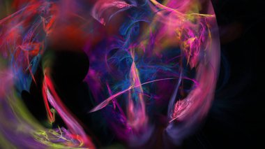 Fantezi kaotik renkli fraktal desen. Soyut Fraktal şekiller. 3D render resimde arka plan veya duvar kağıdı.