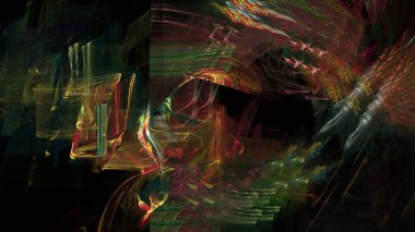 Fantezi kaotik renkli fraktal desen. Soyut Fraktal şekiller. 3D render resimde arka plan veya duvar kağıdı.