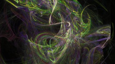 Fantezi kaotik renkli fraktal desen. Soyut Fraktal şekiller. 3D render resimde arka plan veya duvar kağıdı.