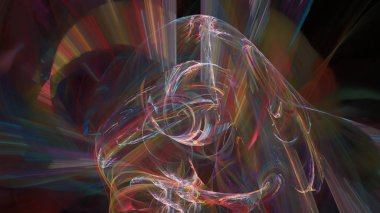 Fantezi kaotik renkli fraktal desen. Soyut Fraktal şekiller. 3D render resimde arka plan veya duvar kağıdı.