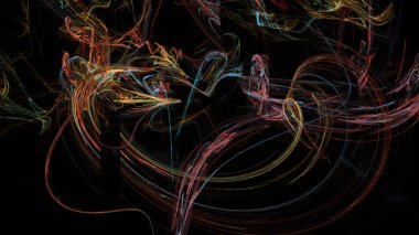 Fantezi kaotik renkli fraktal desen. Soyut Fraktal şekiller. 3D render resimde arka plan veya duvar kağıdı.