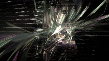 Fantezi kaotik renkli fraktal desen. Soyut Fraktal şekiller. 3D render resimde arka plan veya duvar kağıdı.