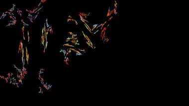 Fantezi kaotik renkli fraktal desen. Soyut Fraktal şekiller. 3D render resimde arka plan veya duvar kağıdı.