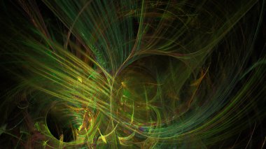 Fantezi kaotik renkli fraktal desen. Soyut Fraktal şekiller. 3D render resimde arka plan veya duvar kağıdı.