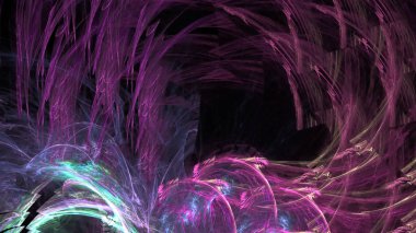 Fantezi kaotik renkli fraktal desen. Soyut Fraktal şekiller. 3D render resimde arka plan veya duvar kağıdı.