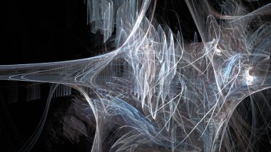 Fantezi kaotik renkli fraktal desen. Soyut Fraktal şekiller. 3D render resimde arka plan veya duvar kağıdı.