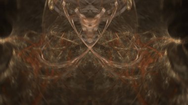 Fantezi kaotik renkli fraktal desen. Soyut Fraktal şekiller. 3D render resimde arka plan veya duvar kağıdı.