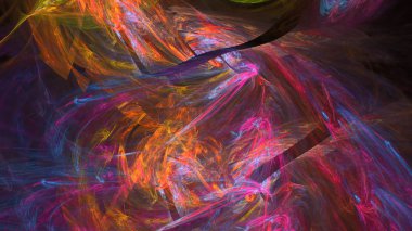 Fantezi kaotik renkli fraktal desen. Soyut Fraktal şekiller. 3D render resimde arka plan veya duvar kağıdı.