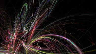 Fantezi kaotik renkli fraktal desen. Soyut Fraktal şekiller. 3D render resimde arka plan veya duvar kağıdı.