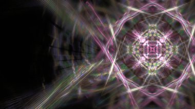 Fantezi kaotik renkli fraktal desen. Soyut Fraktal şekiller. 3D render resimde arka plan veya duvar kağıdı.