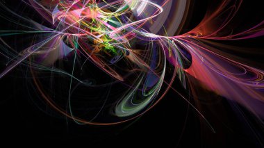 Fantezi kaotik renkli fraktal desen. Soyut Fraktal şekiller. 3D render resimde arka plan veya duvar kağıdı.