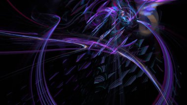 Fantezi kaotik renkli fraktal desen. Soyut Fraktal şekiller. 3D render resimde arka plan veya duvar kağıdı.