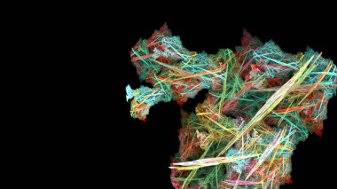 Fantezi kaotik renkli fraktal desen. Soyut Fraktal şekiller. 3D render resimde arka plan veya duvar kağıdı.