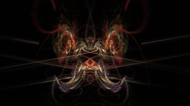 Fantezi kaotik renkli fraktal desen. Soyut Fraktal şekiller. 3D render resimde arka plan veya duvar kağıdı.