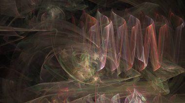 Fantezi kaotik renkli fraktal desen. Soyut Fraktal şekiller. 3D render resimde arka plan veya duvar kağıdı.