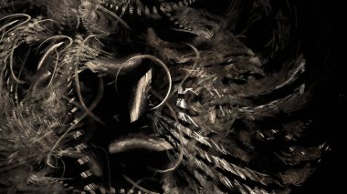 Fantezi kaotik renkli fraktal desen. Soyut Fraktal şekiller. 3D render resimde arka plan veya duvar kağıdı.