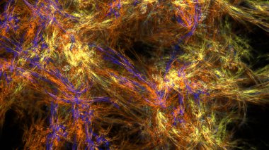 Fantezi kaotik renkli fraktal desen. Soyut Fraktal şekiller. 3D render resimde arka plan veya duvar kağıdı.