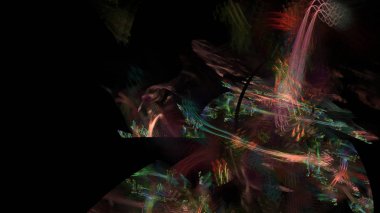 Fantezi kaotik renkli fraktal desen. Soyut Fraktal şekiller. 3D render resimde arka plan veya duvar kağıdı.