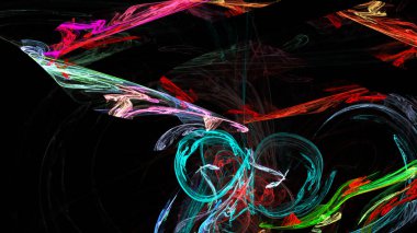 Fantezi kaotik renkli fraktal desen. Soyut Fraktal şekiller. 3D render resimde arka plan veya duvar kağıdı.