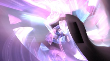 Fantezi kaotik renkli fraktal desen. Soyut Fraktal şekiller. 3D render resimde arka plan veya duvar kağıdı.