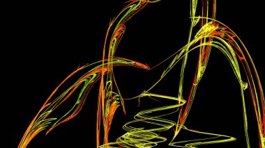 Fantezi kaotik renkli fraktal desen. Soyut Fraktal şekiller. 3D render resimde arka plan veya duvar kağıdı.