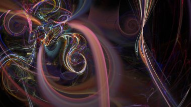 Fantezi kaotik renkli fraktal desen. Soyut Fraktal şekiller. 3D render resimde arka plan veya duvar kağıdı.